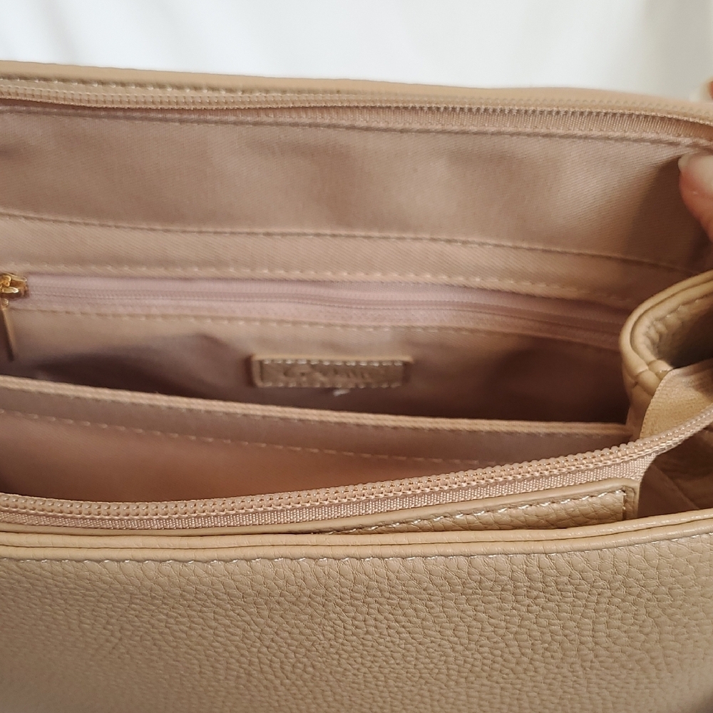 Neutral Beige Bow-Appliqué Top Handle Satchel - Picture 4 of 12